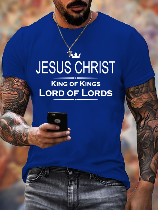 King Of Kings Lord Of Lords Jesus God Christian Cotton T-Shirt