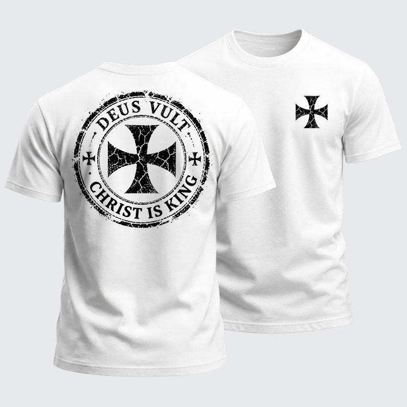 Heavyweight Cotton Tee - Deus Vult Christ Is King