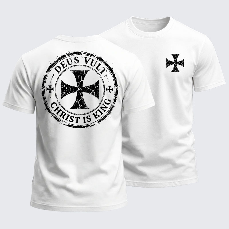 Heavyweight Cotton Tee - Deus Vult Christ Is King