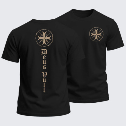 Heavyweight Cotton Tee - Deus Vult