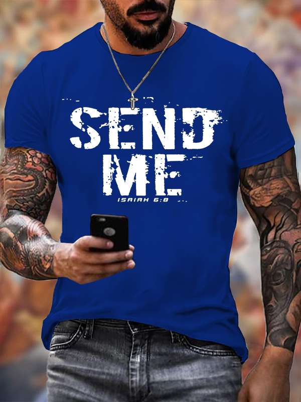 Send Me Isaiah 6:8  Jesus God Christian Cotton T-Shirt