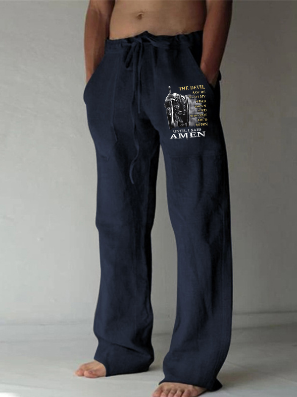 Men's The Devil Saw Me with My Head Down and Thought He'd Won Until I Said Amen Christian Beach Pants