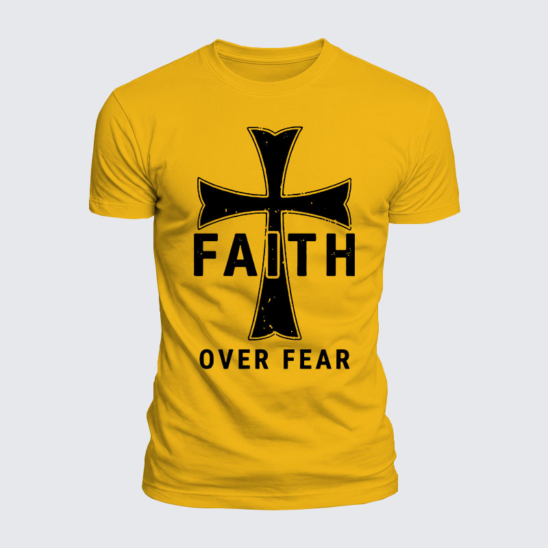 [Copy]Luxe Mercerized Cotton Tee - Faith Over Fear Knights Templar Crusader Cross
