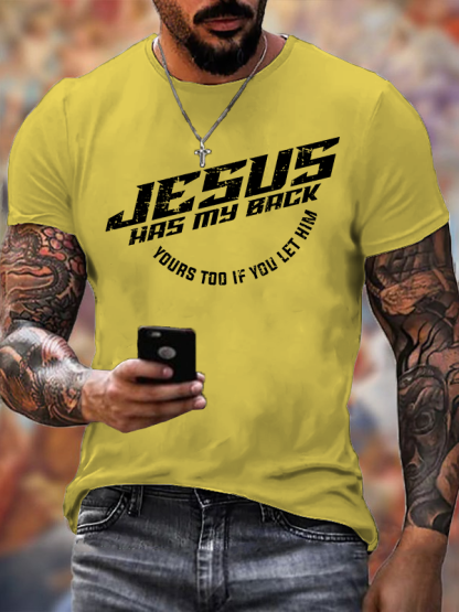 Jesus Has My Back Jesus God Christian Cotton T-Shirt