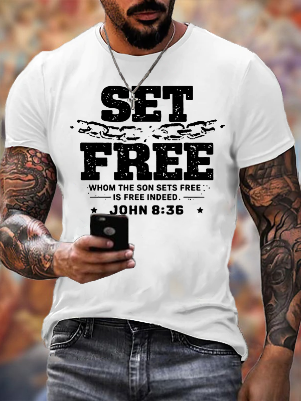 Set Free Jesus God Christian Cotton T-Shirt