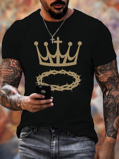 Crown of Thorns Jesus God Christian Cotton T-Shirt