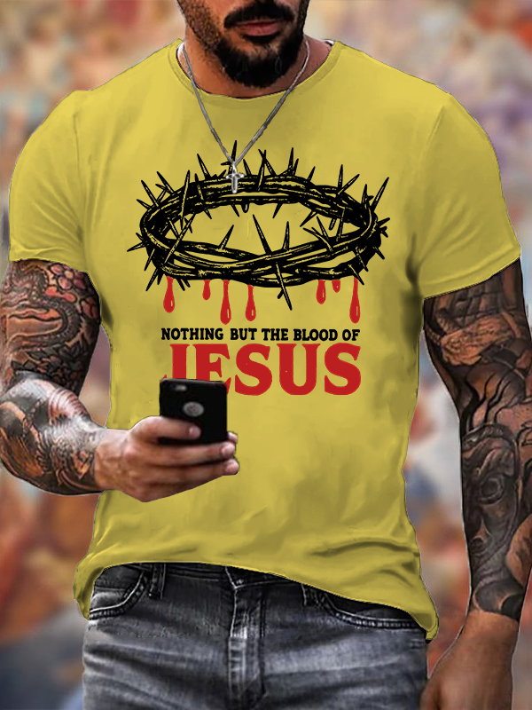 Blood Of Jesus Jesus God Christian Cotton T-Shirt