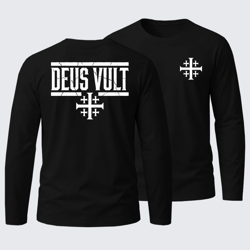 Deus Vult Cotton Long Sleeve T-Shirt