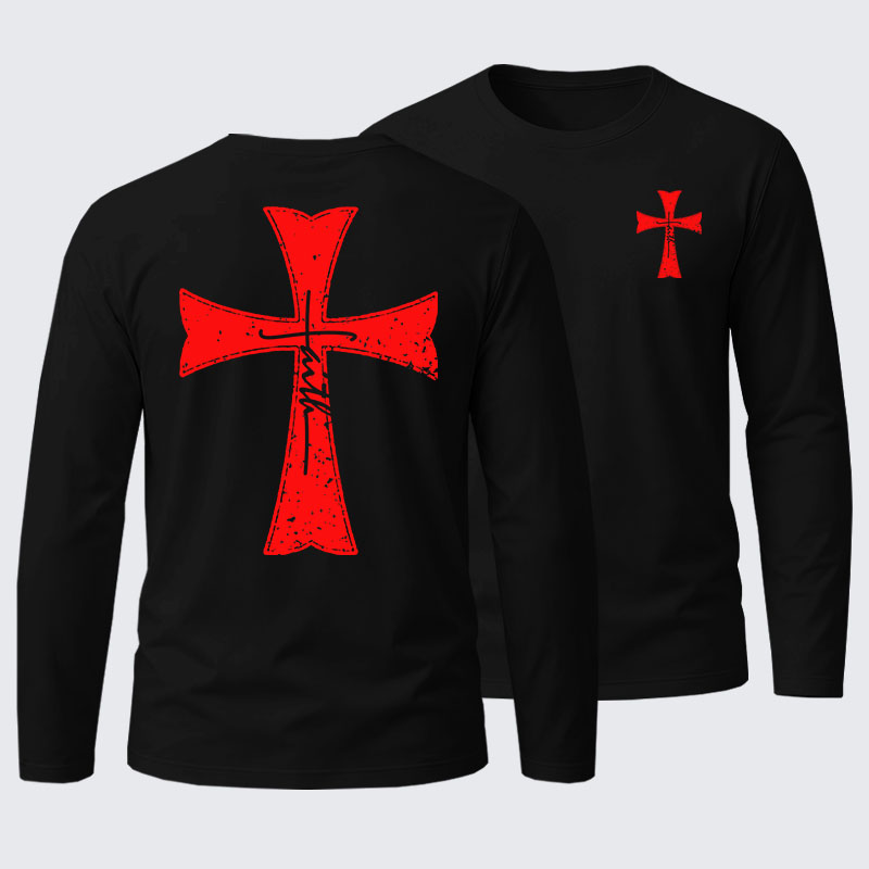 Knights Templar Crusader Cross Faith Cotton Long Sleeve T-Shirt