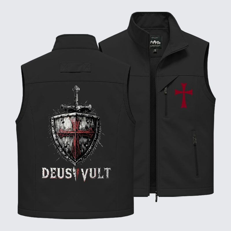 Deus Vult Crusader Shield Templar Cross Outdoor Quick-dry Vest