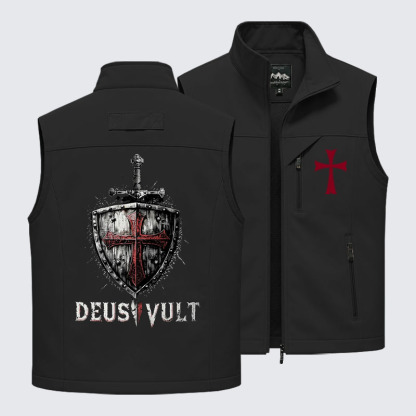 Deus Vult Crusader Shield Templar Cross Outdoor Quick-dry Vest