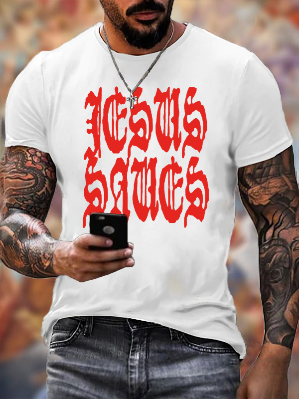 Jesus Saves  Jesus God Christian Cotton T-Shirt