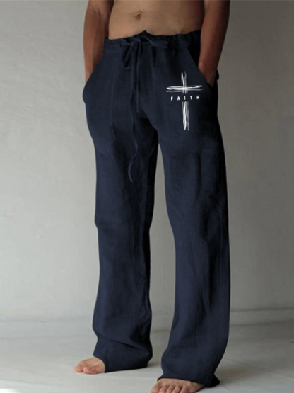 Men's Faith Cross Christian Beach Pants