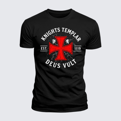 Luxe Mercerized Cotton Tee - Knights Templar Deus Vult