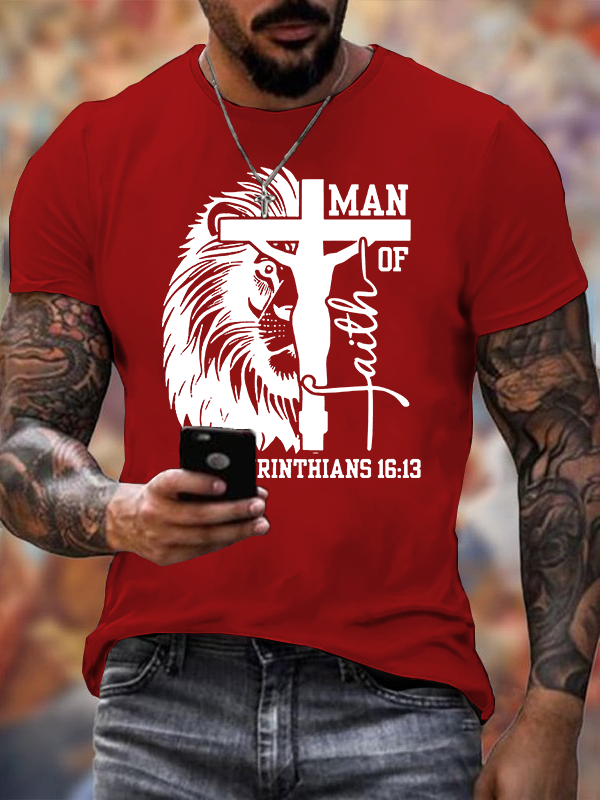 Man of God Jesus God Christian Cotton T-Shirt
