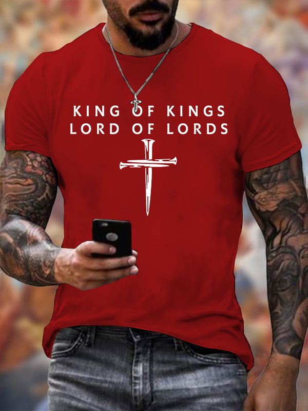 King Of Kings Lord Of Lords Jesus God Christian Cotton T-Shirt