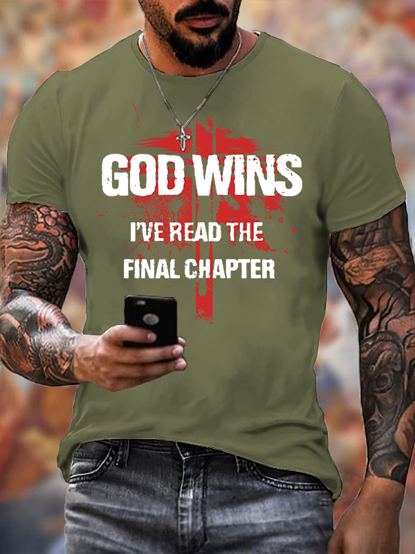 God Wins Jesus God Christian Cotton T-Shirt