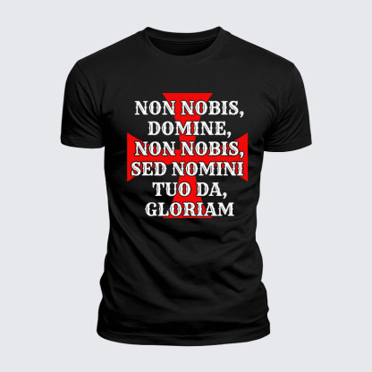 Luxe Mercerized Cotton Tee - Non Nobis Domine, Non Nobis, Sed Nomini Tuo Da Gloriam