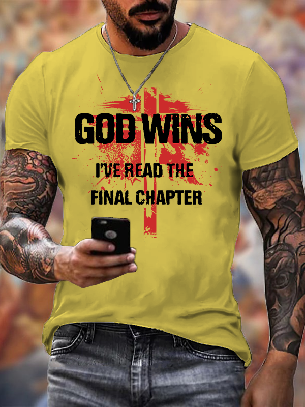 God Wins Jesus God Christian Cotton T-Shirt