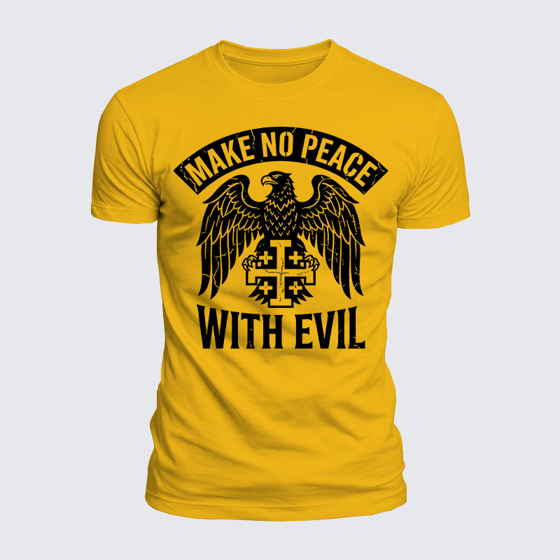Luxe Mercerized Cotton Tee - Make No Peace with Evil Jerusalem Cross
