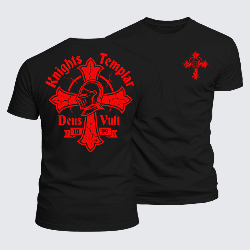 Luxe Mercerized Cotton Tee - Knights Templar Deus Vult