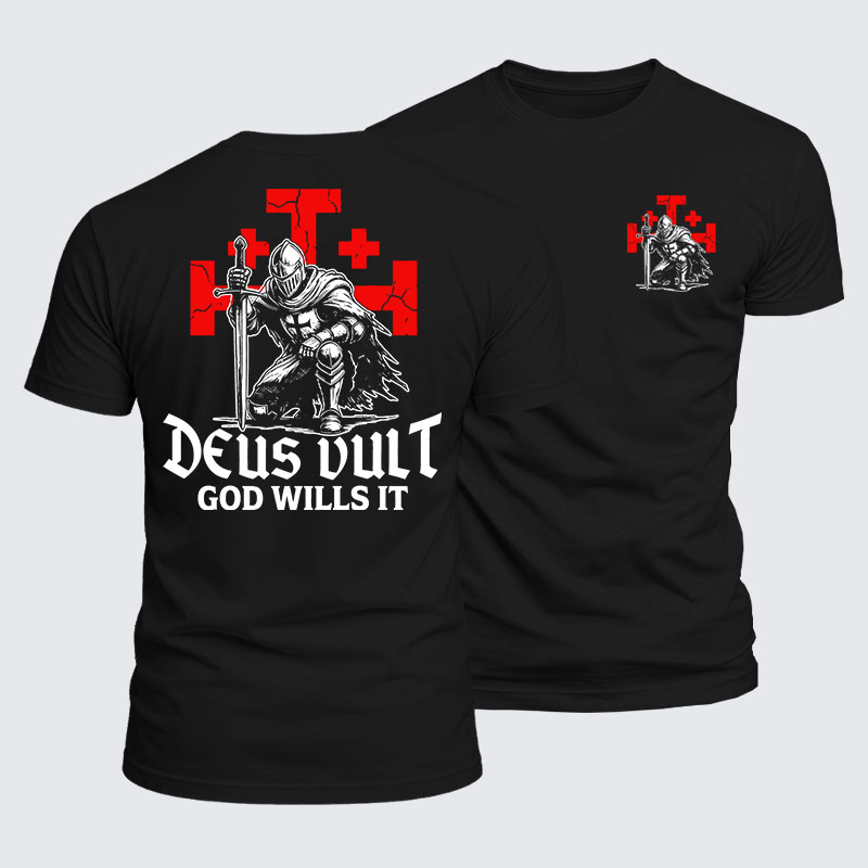 Luxe Mercerized Cotton Tee - Knights Templar Deus Vult