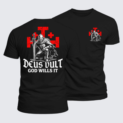 Luxe Mercerized Cotton Tee - Knights Templar Deus Vult