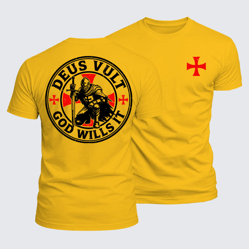 Luxe Mercerized Cotton Tee - Knights Templar Deus Vult