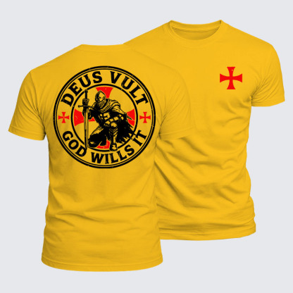 Luxe Mercerized Cotton Tee - Knights Templar Deus Vult