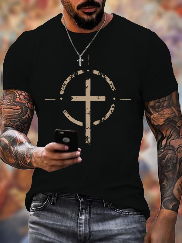 Man Of God Husband Dad Jesus God Christian Cotton T-Shirt