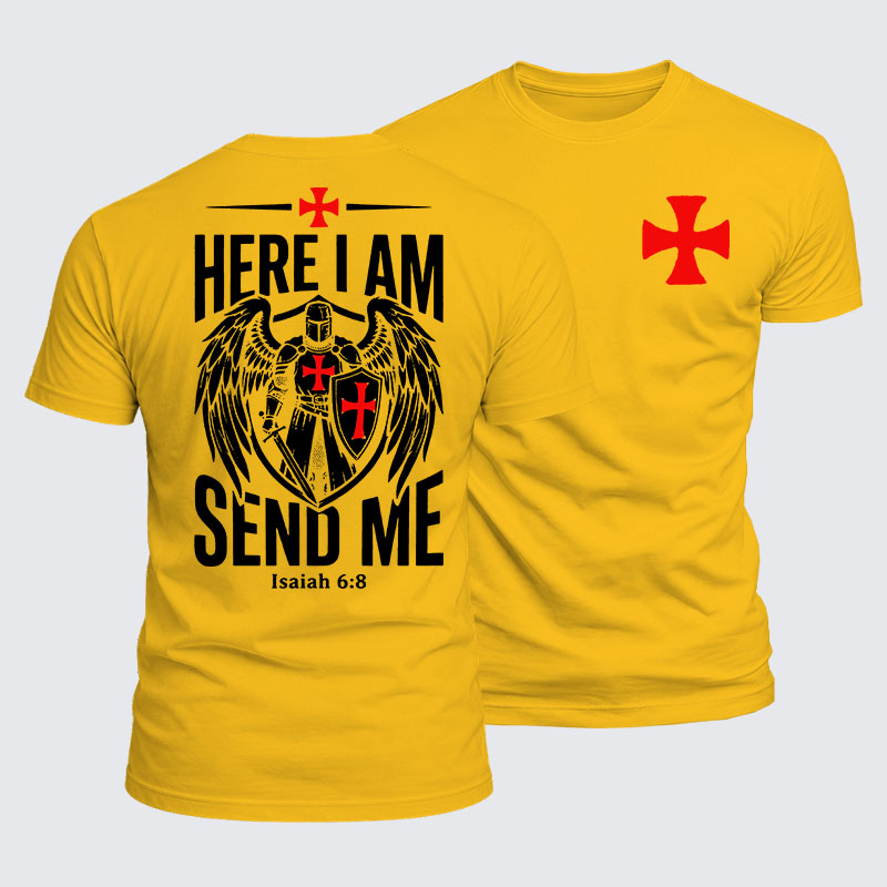 Luxe Mercerized Cotton Tee - Here I Am Send Me Knight Templar Crusader