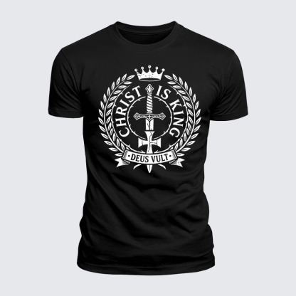 Luxe Mercerized Cotton Tee - Christ Is King Deus Vult 