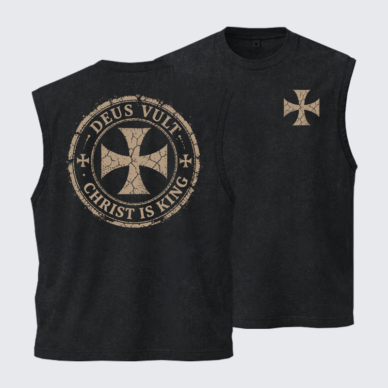 Washed Tank Top - Deus Vult Christ Is King