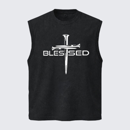 Washed Tank Top - Cross Blessed