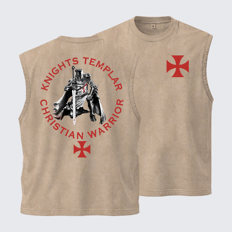 Washed Tank Top -  Knights Templar Templar Cross Crusader Knight