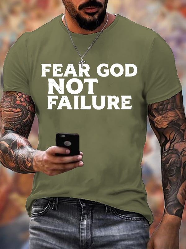 Fear God Not Failure Jesus God Christian Cotton T-Shirt
