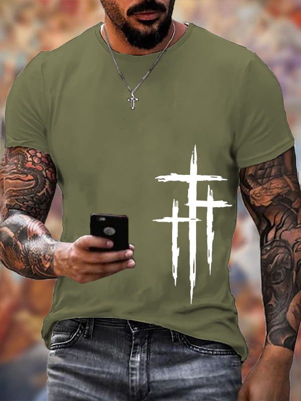 Faith Cross  Jesus God Christian Cotton T-Shirt