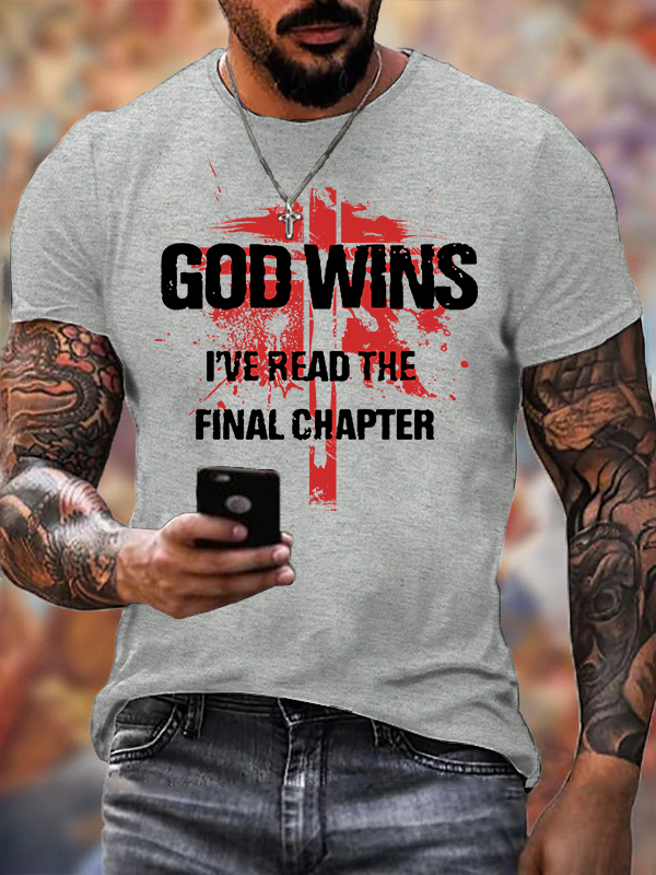 God Wins Jesus God Christian Cotton T-Shirt