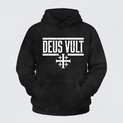 Washed Hoodie - Deus Vult