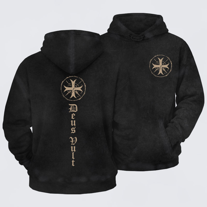 Washed Hoodie - Deus Vult