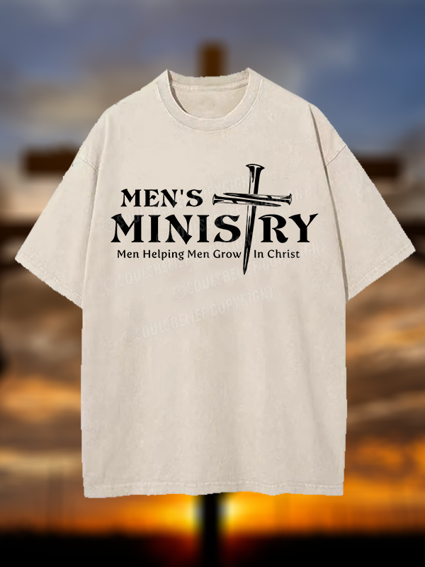 Men's Ministry ,Men Helping Men ,Church ministry Christian Washed T-Shirt