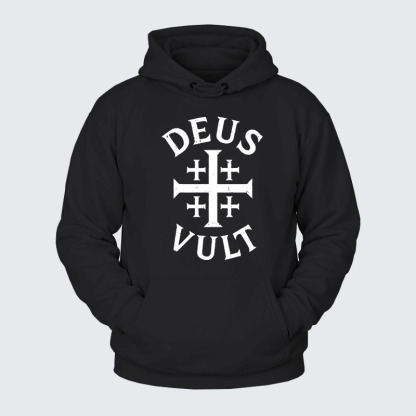 Plush Fleece-Lined Hoodie - Deus Vult