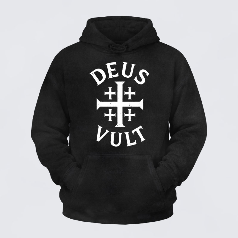 Washed Hoodie - Deus Vult