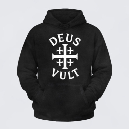 Washed Hoodie - Deus Vult