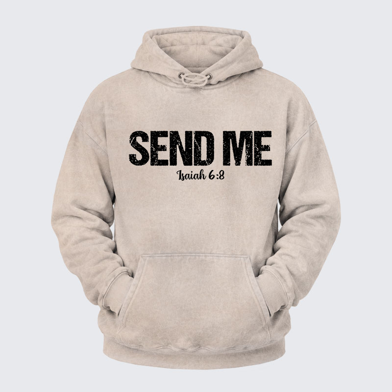 Washed Hoodie - Isaiah 6:8 - SEND ME