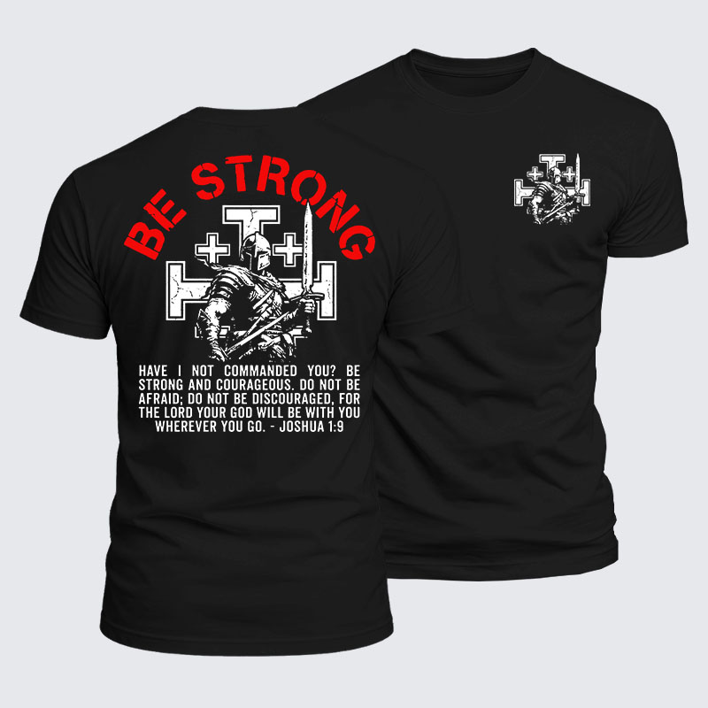 Luxe Mercerized Cotton Tee - Be Strong And Courageous Joshua 1:9