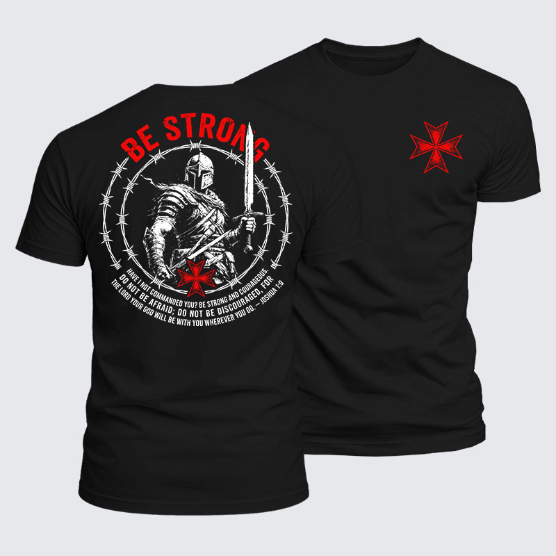 Luxe Mercerized Cotton Tee - Be Strong And Courageous Joshua 1:9