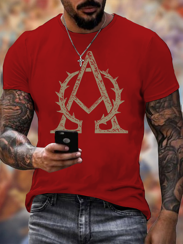Alpha and Omega Jesus God Christian Cotton T-Shirt