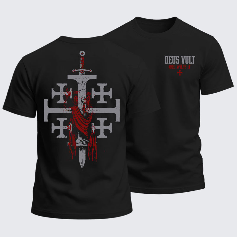 Heavyweight Cotton Tee - Deus Vult: God Wills It