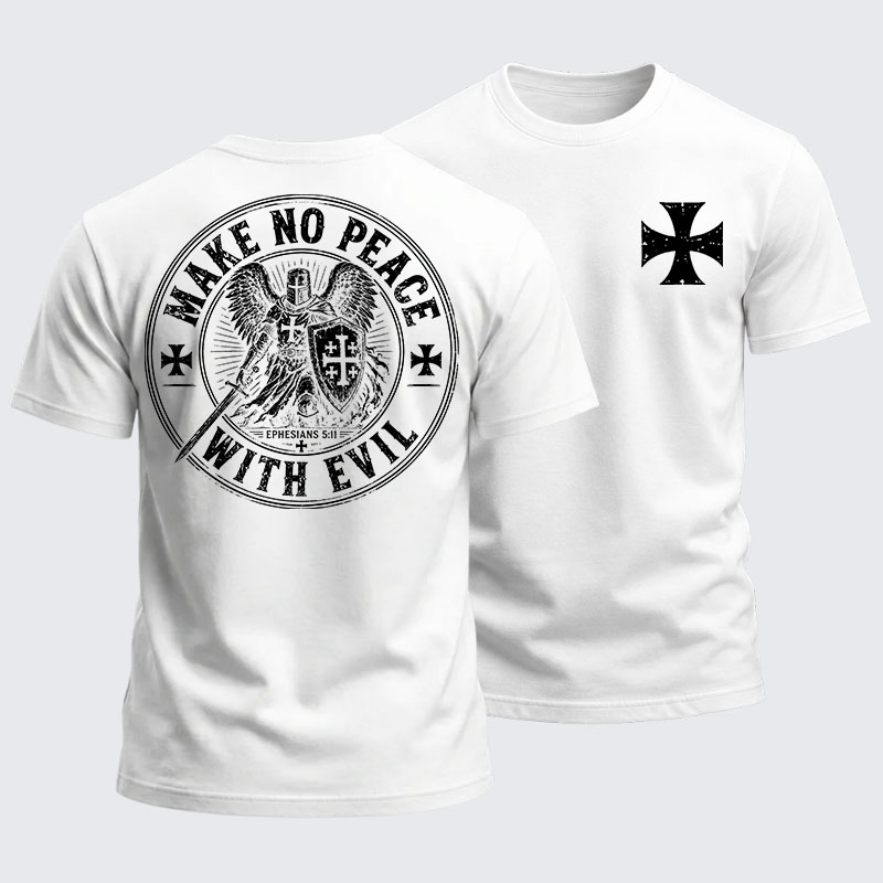 Heavyweight Cotton Tee - Make No Peace With Evil
